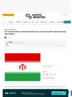 US-Israeli strikes, blockade strain Iran's economy amid regime change speculation