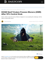 DOGE Next? Kraken Freezes Monero (XMR) After 51% Control Grab - DailyCoin