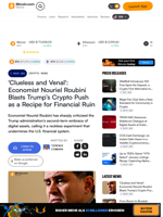 'Clueless and Venal': Economist Nouriel Roubini Blasts Trump’s Crypto Push as a Recipe for Financial Ruin – Crypto News Bitcoin News