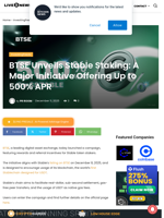BTSE Unveils Stable Staking: A Major Initiative Offering Up to 500% APR
