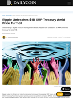 Ripple Unleashes $1B XRP Treasury Amid Price Turmoil - DailyCoin
