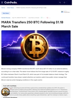 MARA Transfers 250 BTC Following $1.1B March Sale