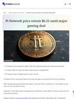 Pi Network price retests $0.25 amid major gaming deal - CoinJournal