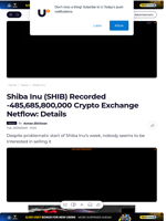 Shiba Inu (SHIB) Recorded -485,685,800,000 Crypto Exchange Netflow: Details - U.Today