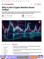 Why the Crypto Market Is Down Today