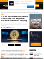 $10.4B Bitcoin Firm Unchained Announces First Regulated Bitcoin-Native Trust Company
