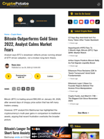 Bitcoin Outperforms Gold Since 2022, Analyst Calms Market Fears