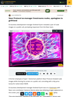 Near Protocol ex-manager livestreams nudes, apologizes to girlfriend