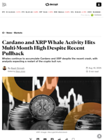 Cardano and XRP Whale Activity Hits Multi-Month High Despite Recent Pullback - Decrypt