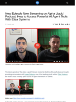 New Episode Now Streaming on Alpha Liquid Podcast, How to Access Powerful AI Agent Tools With Eliza Systems - Visionary Financial