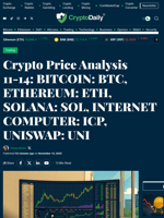 Crypto Price Analysis 11-14: BITCOIN: BTC, ETHEREUM: ETH, SOLANA: SOL, INTERNET COMPUTER: ICP, UNISWAP: UNI - Crypto Daily