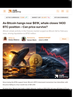 As Bitcoin hangs near $61K, whale closes 1400 BTC position - Can price survive? - AMBCrypto