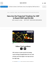 Here Are the Projected Timelines for XRP to Reach $501 and $2,406