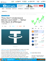 They Don’t Understand Bitcoin and USDT — Tether Hits Back At JPMorgan ⋆ ZyCrypto
