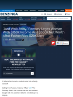 'Just Walk Away,' Ramsey Urges Woman With $150K Income And $500K Net Worth After Father Files $20K Lien  - Benzinga