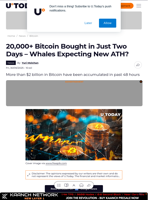 20,000+ Bitcoin Bought in Just Two Days – Whales Expecting New ATH?