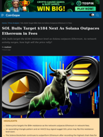 SOL Bulls Target $184 Next As Solana Outpaces Ethereum in Fees