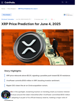 XRP Price Prediction for June 4, 2025 