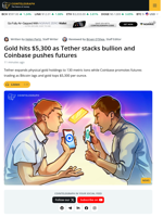 Gold at $5,300 Splits Strategies at Tether and Coinbase