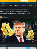 BREAKING: Bitcoin Jumps as Trump Discusses to Declare US-Iran War Over