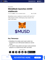 MetaMask launches mUSD stablecoin
