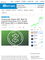 Grayscale Seeks SEC Nod To Launch First-Ever U.S. Zcash ETF Amid ZEC’s 1,000% Rally ⋆ ZyCrypto