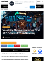 Volatility Shares Launches First XRP Futures ETF on Nasdaq | Live Bitcoin News