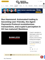Ron Hammond: Automated trading is becoming user-friendly, the Agent Payments Protocol revolutionizes transactions, and crypto's perception in DC has matured | Bankless
