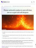 Plume network crashes to new all-time low as crypto sell-off deepens - CoinJournal