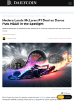 Hedera Lands McLaren F1 Deal as Davos Puts HBAR in the Spotlight - DailyCoin