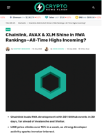 Chainlink, AVAX & XLM Shine in RWA Rankings—ATH Incoming
