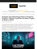 Analysts Are Watching These 3 Projects Closely—Which Could Be the Best Crypto to Buy in 2025?