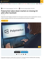 Polymarket Pulls Missing US Pilot Market, Faces Questions Over Rules