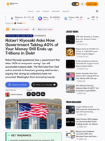 Robert Kiyosaki Asks How Government Taking 40% of Your Money Still Ends up Trillions in Debt