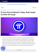 Pi Coin Price Prediction Today: Bulls Target $2 After 6% Surge