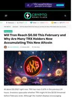 Will Tron Reach $0.50 This February and Why Are Many TRX Holders Now Accumulating This New Altcoin - Crypto News Flash