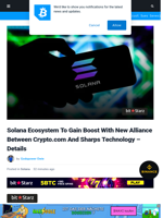 Solana Ecosystem To Gain Boost With New Alliance Between Crypto.com And Sharps Technology - Details | Bitcoinist.com