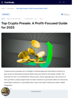Top Crypto Presale Guide 2025: Maximize Profits with GameFrog ($GMF)