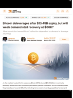 Bitcoin deleverages after $13.45B expiry, but will weak demand stall recovery at $66K? - AMBCrypto