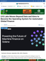 LYS Labs Moves Beyond Data and Aims to Become the Operating System for Automated Global Finance - TheNewsCrypto