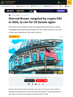 Sherrod Brown, Targeted By Crypto PAC In 2024, To Run For Senate Again