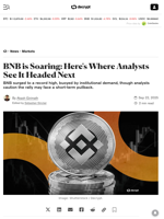 BNB is Soaring: Here's Where Analysts See It Headed Next - Decrypt