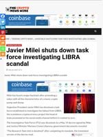 Javier Milei shuts down task force investigating LIBRA scandal - The Crypto News Wire