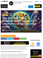 Earn $53,200 in 7 days? Dogecoin holder reveals the secret of cloud mining's huge profits | Live Bitcoin News