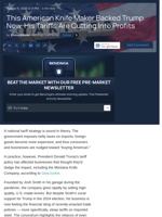 This American Knife Maker Backed Trump. Now, His Tariffs Are Cutting Into Profits  - Benzinga
