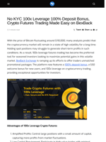 No KYC 100x Leverage 100% Deposit Bonus, Crypto Futures Trading Made Easy on BexBack - Visionary Financial