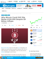 Why Bitcoin Could Still Slip Below $100,000 Despite $9 Billion Inflows ⋆ ZyCrypto