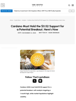 Cardano Must Hold the $0.52 Support for a Potential Breakout, Here’s How