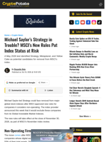 Michael Saylor's Strategy in Trouble? MSCI's New Rules Put Index Status at Risk