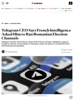 Telegram CEO Says French Intelligence Asked Him to Ban Romanian Election Channels - Decrypt